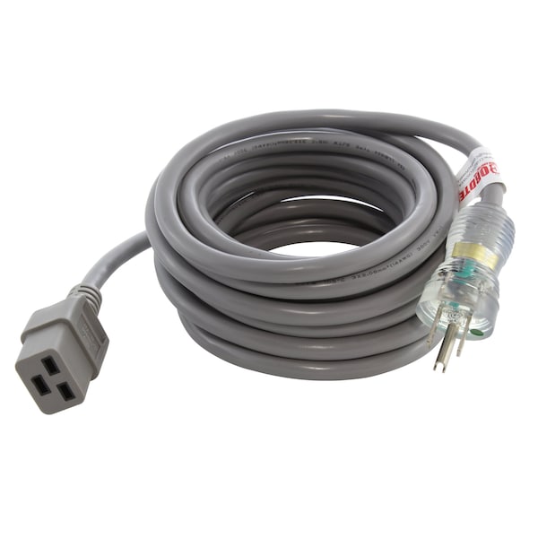 15ft 14/3 15A Medical Grade Power Cord With IEC C19 Connector